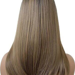 ML yaki 14 Inch Synthetic Bob Wig human hair lace front wig(1B/27)